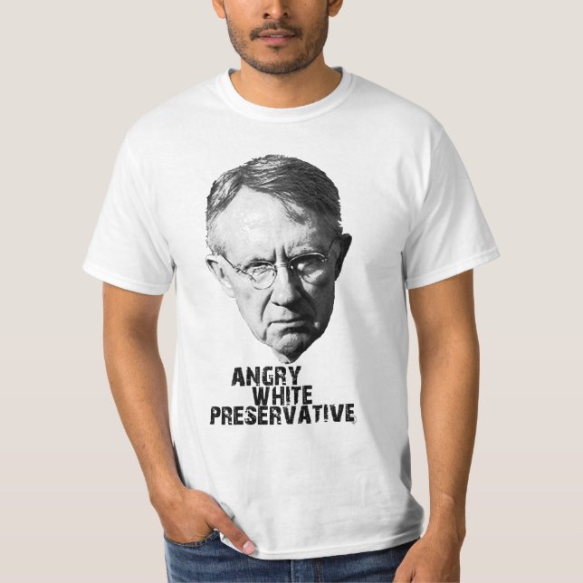 Camiseta Harry Reid: Preservativo blanco enojado (Anverso)