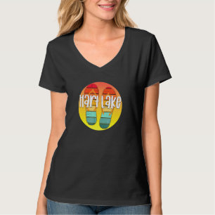Camiseta Hart Lake Indiana Retro Flipflop Sunset Graphic