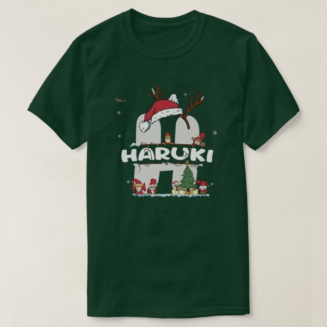 Camiseta Haruki Christmasw Haruki Nombre para divertidas na (Diseño del anverso)