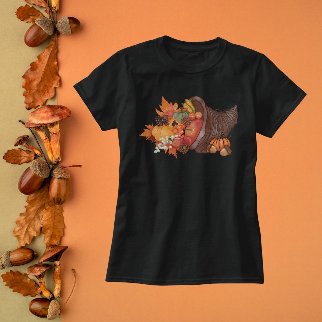 Camiseta Harvest Cornucopia Watercolor (Subido por el creador)