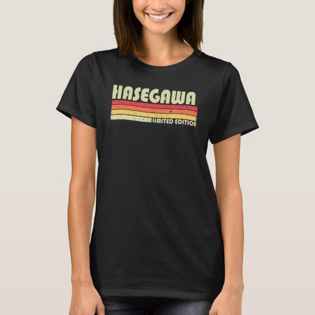 Camiseta Hasegawa Retro Vintage, nombre japonés (Anverso)