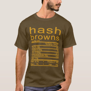 Camiseta Hash Browns Nutrición Etiqueta de datos Acción de