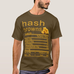 Camiseta hash browns Nutrición Hechos divertidos Acción de