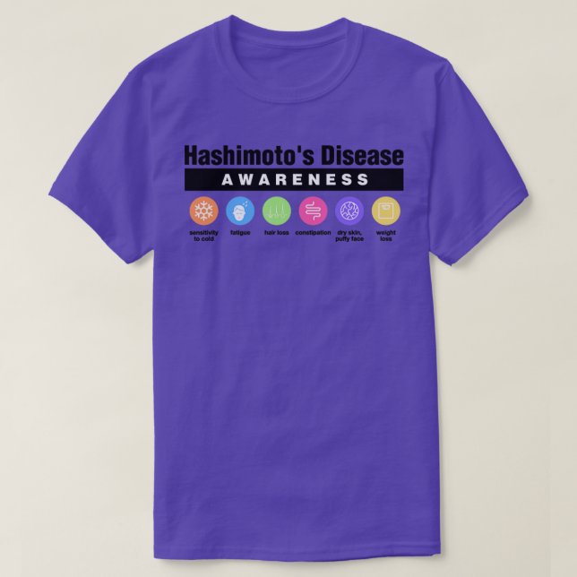 Camiseta Hashimotos Disease Disability Awareness Symptoms (Diseño del anverso)