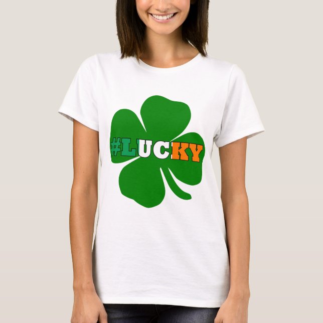 Camiseta Hashtag feck text Irish St Patricks (Anverso)