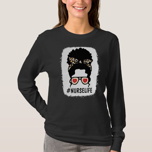 Camiseta Hashtag Nurselife Panic Study Plan Care Clinicals (Anverso)