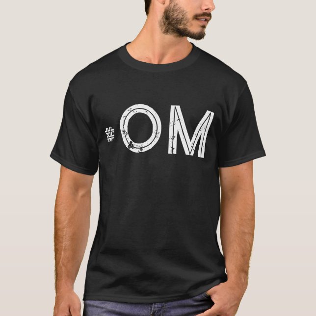 Camiseta Hashtag OM Old Man HAM Radio Design (Anverso)