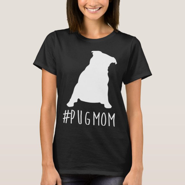 Camiseta Hashtag Pug Dad  pugmom (Anverso)