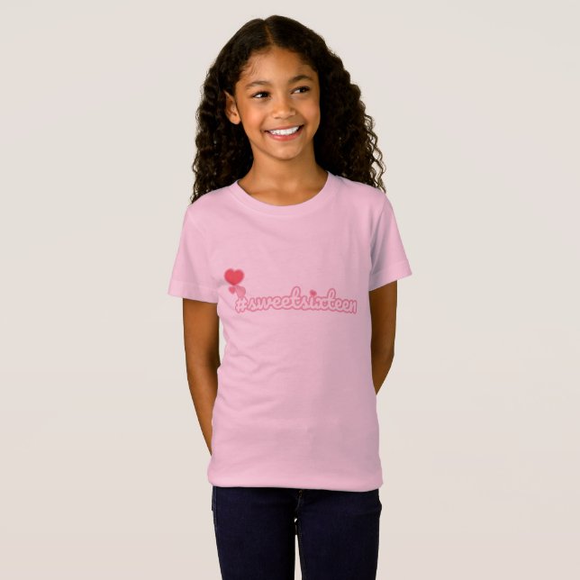 Camiseta Hashtag Sweet Dieciséis (Anverso completo)