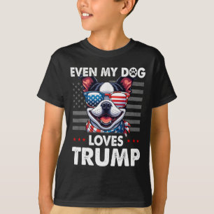 Camiseta Hasta a mi perro le encanta a Trump gracioso