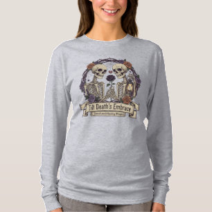 Camiseta "Hasta el abrazo de la muerte" Skeleton gótico Lar