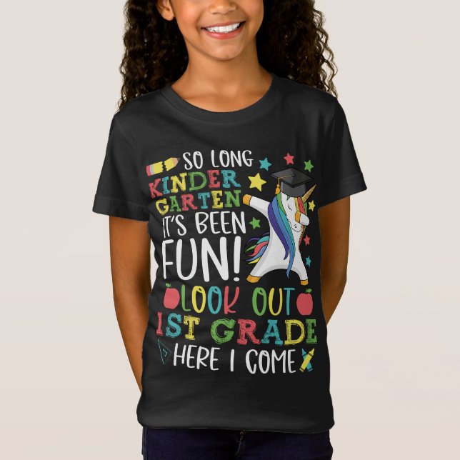 Camiseta Hasta El Primer Grado De Los Niños De Unicornio (Anverso)