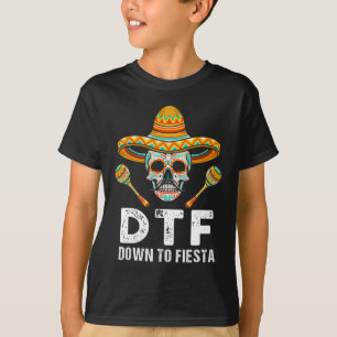 Camiseta Hasta Fiesta Funny Fiesta Mexicano Skull Funny Cin