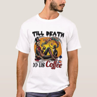 Camiseta Hasta la muerte nos hace un esqueleto con gato