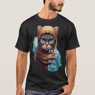 Camiseta Hasta mi gato usa hijab, hijab, hijab, musulmán qu