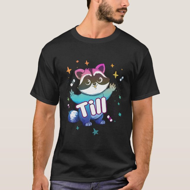 Camiseta Hasta - Nombre Cute Boy Con Raccoon Guay (Anverso)