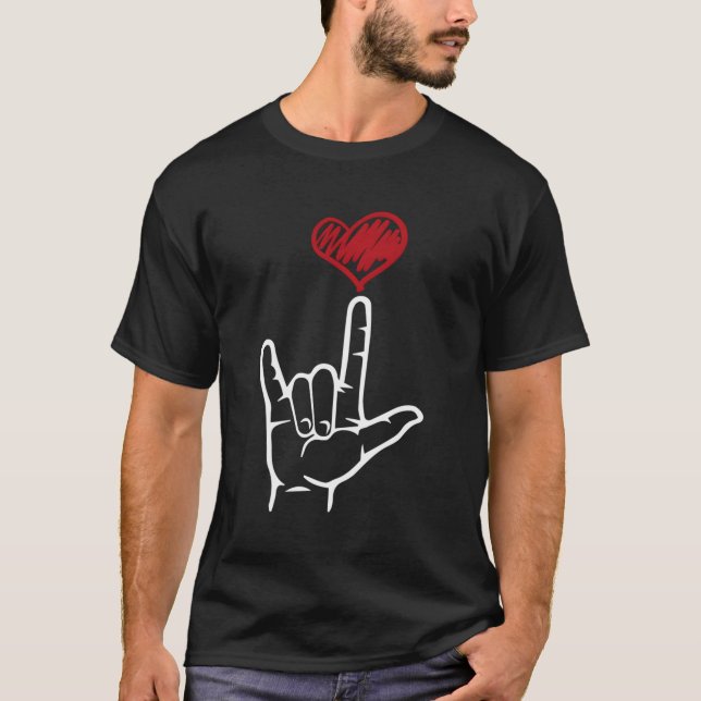 Camiseta Hasta Que Te Amo El Lenguaje De Rótulo Americano (Anverso)