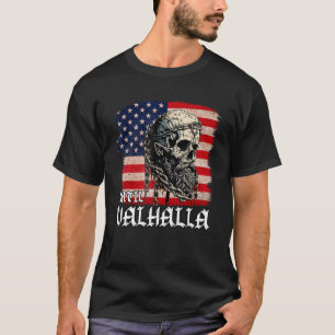 Camiseta Hasta Valhalla American Viking US Flag Vintage