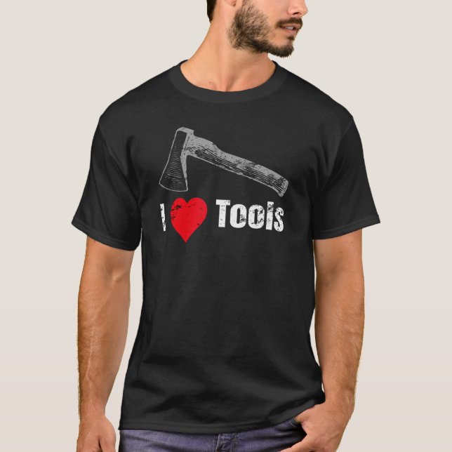 Camiseta Hatchet de las herramientas de amor de corazón (Anverso)