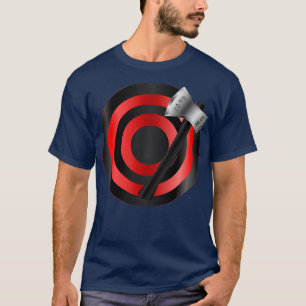Camiseta Hatchet de plata negro sobre tarta de rollo rojo