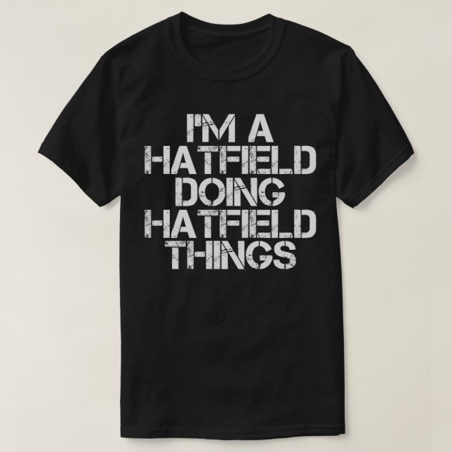 Camiseta HATFIELD Funny Surname Family Tree Birthday Reunio (Diseño del anverso)