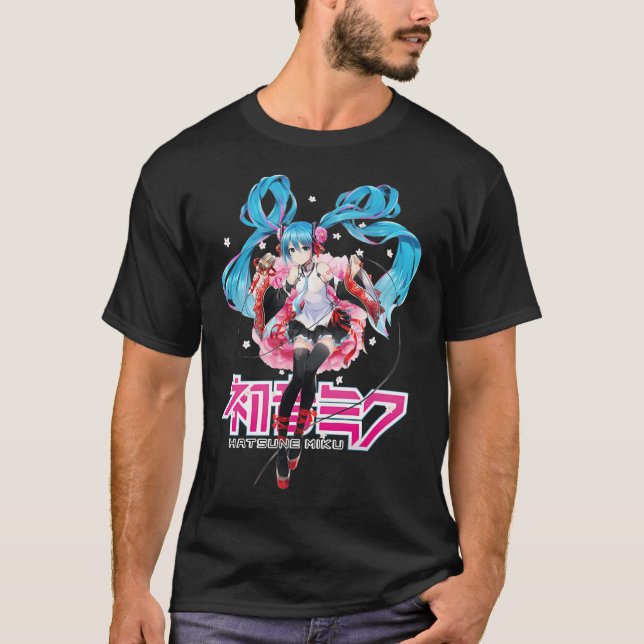 Camiseta Hatsune Miku - Sakura con logotipo (Anverso)