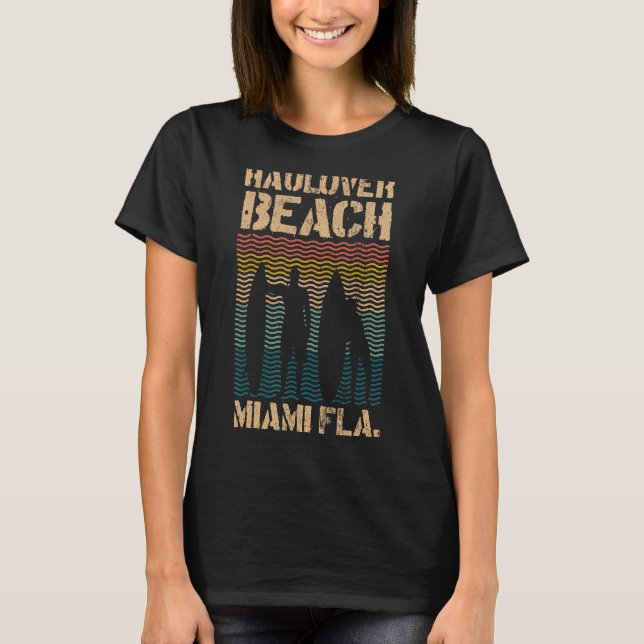 Camiseta Hau Beach Miami Florida Surf Spot Summer Souvenir (Anverso)