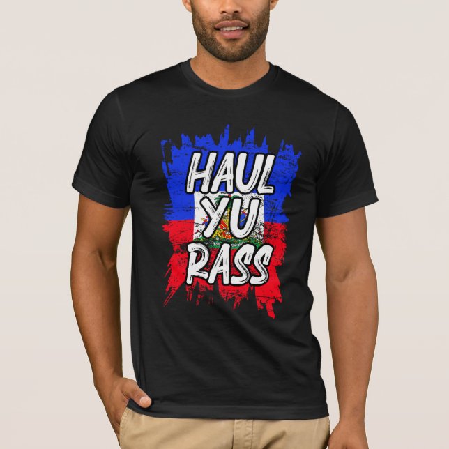 Camiseta Haul Yu Rass Afro Pride Kriol Bandera de Haití (Anverso)