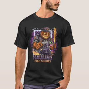 Camiseta Hauling High Scores Halloween Gamer T-Shirt   Retr