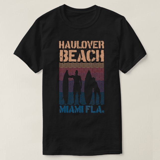 Camiseta Haulover Beach Miami Florida Surf Summer Souvenir (Diseño del anverso)