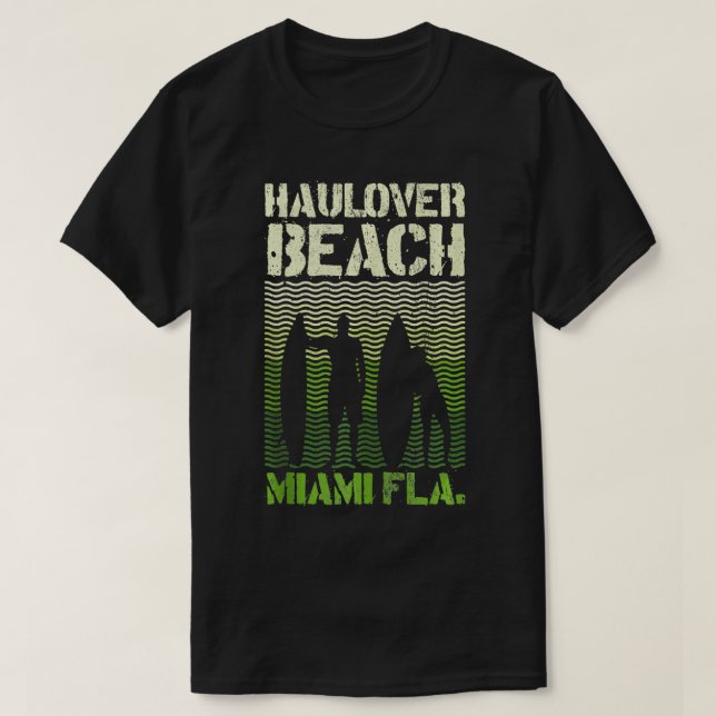 Camiseta Haulover Beach Miami Florida Surf Summer Souvenir (Diseño del anverso)