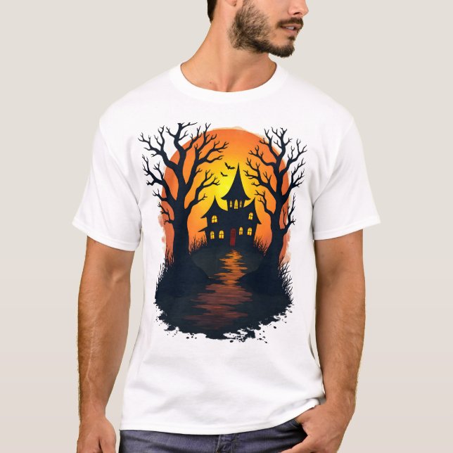 Camiseta Haunted Forest � Spooky Halloween Nature Tee (Anverso)