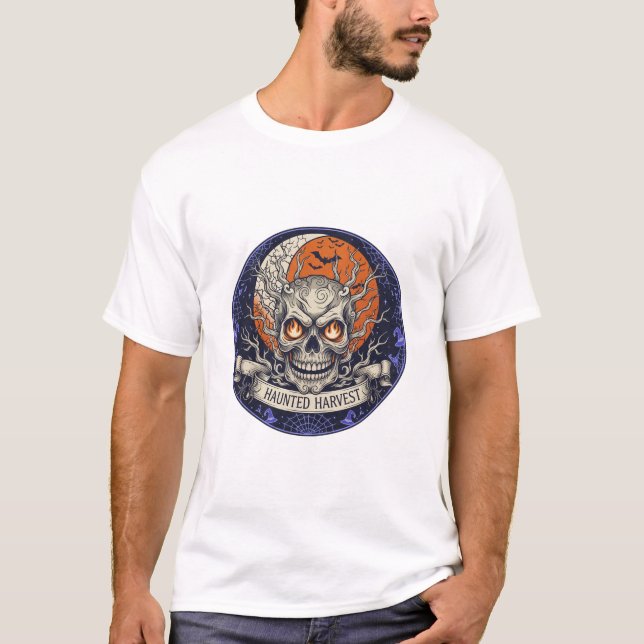 Camiseta Haunted Harvest Halloween Design (Anverso)