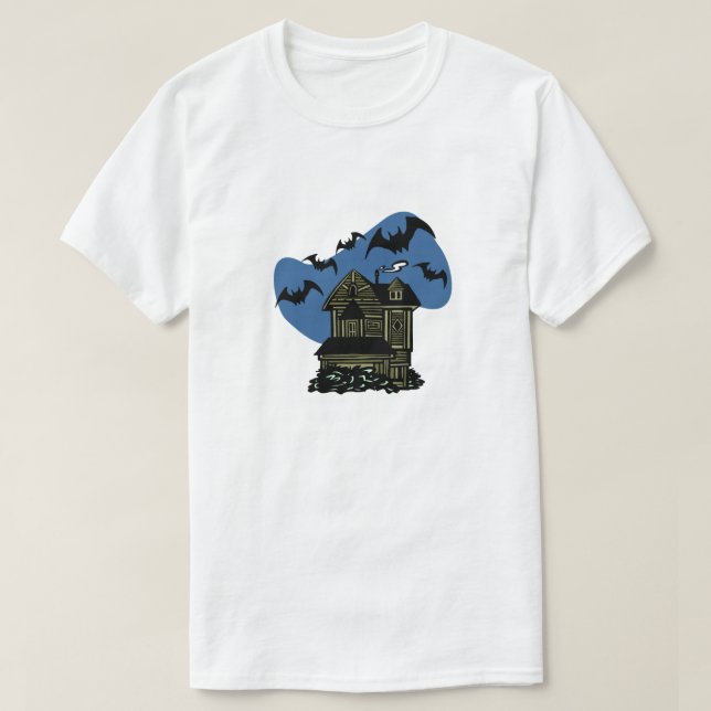Camiseta Haunted House Bats (Diseño del anverso)