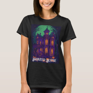 Camiseta Haunted House Vintage Witch Moon