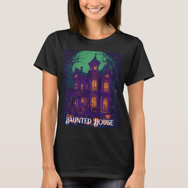 Camiseta Haunted House Vintage Witch Moon (Anverso)