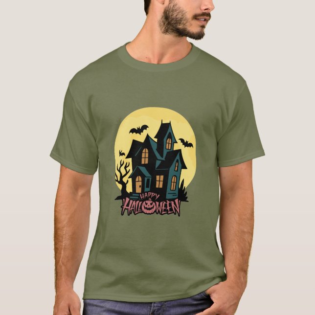 Camiseta Haunted Moonlight Halloween T-Shirt (Anverso)