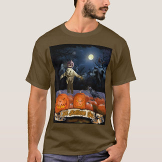 Camiseta Haunted Pumpkin Patch and Evil Scarecrow On Hallow