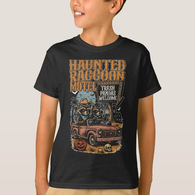Camiseta Haunted Raccoon Motel (Anverso)