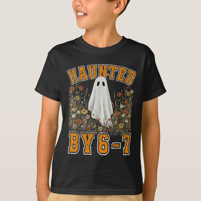 Camiseta Haunted Six Seven 6 7 Meme 67 Skeleton Hand Hallow (Anverso)