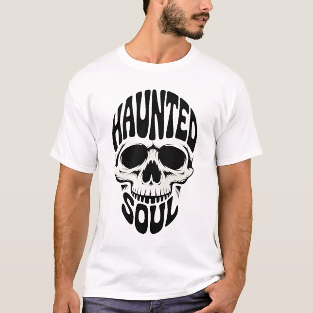 Camiseta Haunted Soul Skull Typography (Anverso)