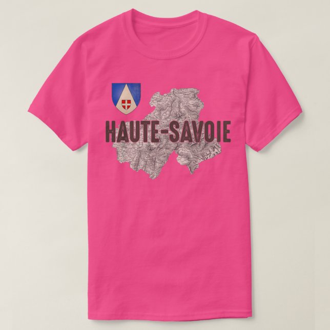 Camiseta Haute Savoie 74 Department Ancient Map Alps Skiing (Diseño del anverso)