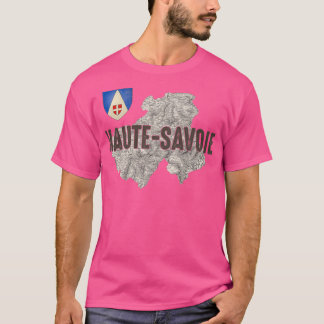 Camiseta Haute Savoie 74 Department Ancient Map Alps Skiing