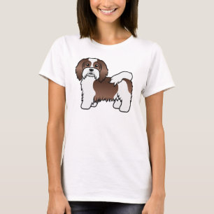 Camiseta Havanés marrón y blanco Perro de dibujos animados