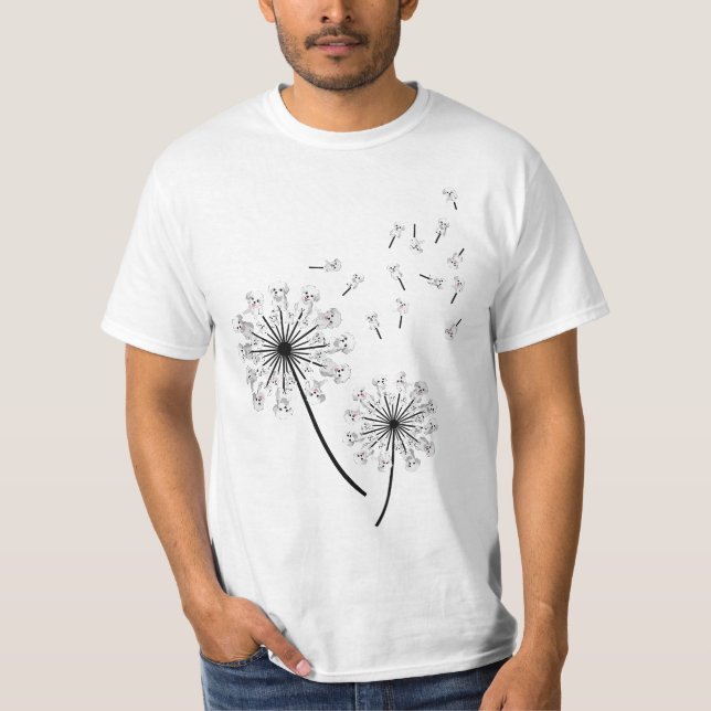 Camiseta Havanese Flower Fly Dandelion Funny Dog Lover  (Anverso)