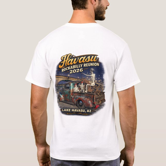 Camiseta Havasu Rockabilly Reunion 2026 T-Shirt (Reverso)