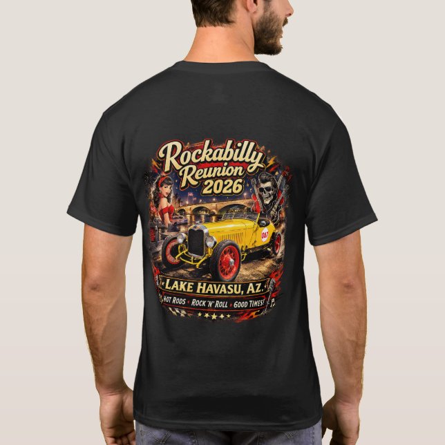 Camiseta Havasu Rockabilly Reunion 2026 T-Shirt (Reverso)