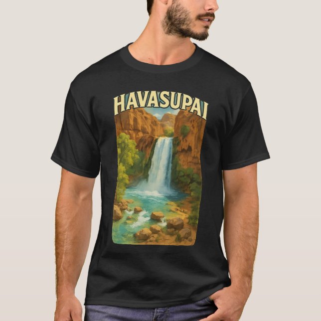 Camiseta Havasupai Canyon Waterfall with Rocky Pool Arizona (Anverso)