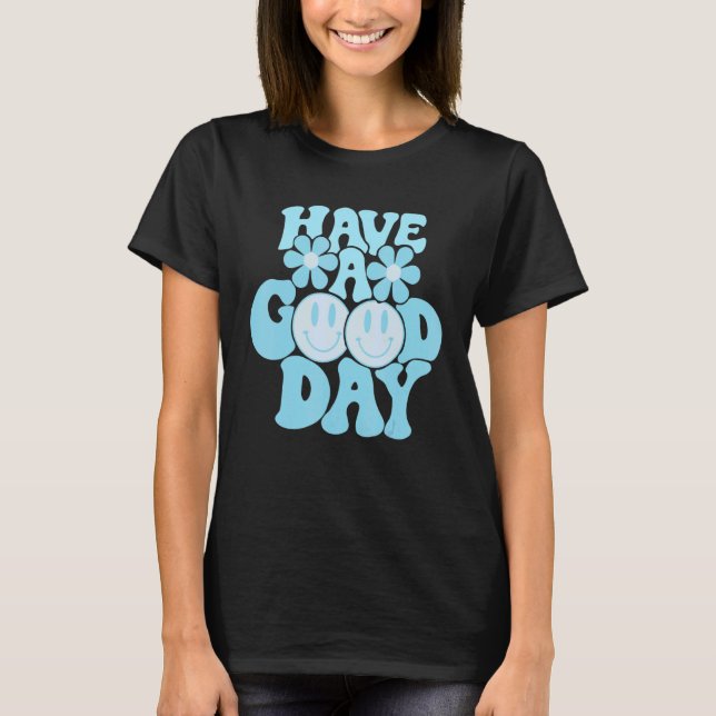 Camiseta Have A Good Day Pink Smile Face Preppy Aesthetic T (Anverso)