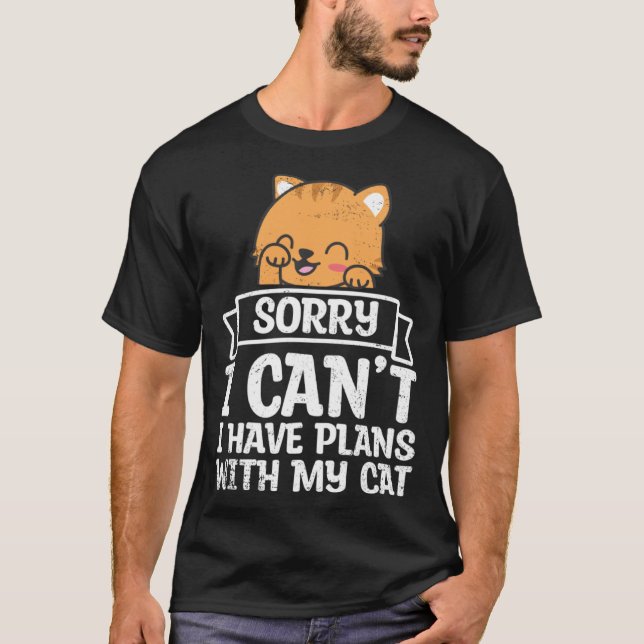 Camiseta Have Plans With Cat Pet Animals  Cats Owner Graphi (Anverso)